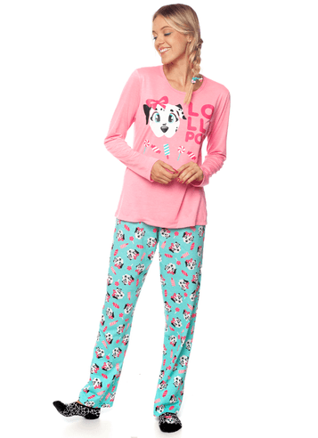 Pijama Manga Longa Adulto Puket Urso Azul Marinho ABR19 - 030602136