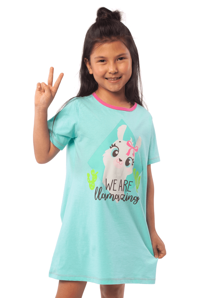 Camisola Manga Curta Viscolycra Menina Lhama - Puket Mobile