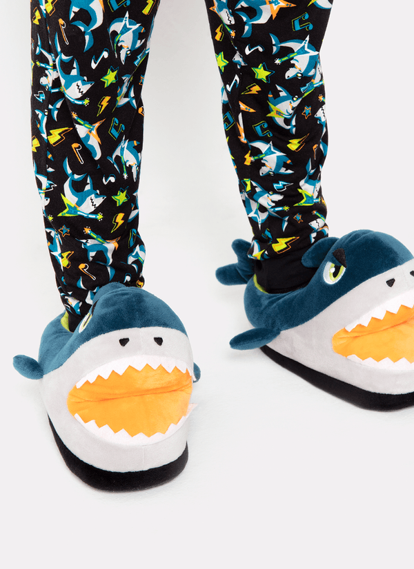 Pantufa Menino Teen Tubarão Rockstar 34 A 36
