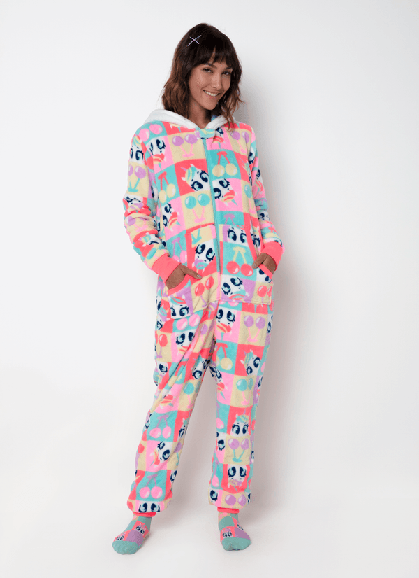 Macacão Manga Longa Soft Feminino Unicórnio Cherry PP