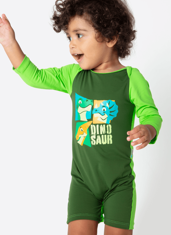 Macacão Manga Longa Bebê Menino Dino Trio 3 A 6 MESES