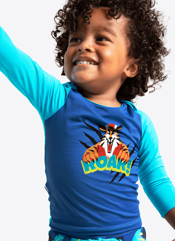 Camiseta com Proteção Solar Bebê Menino Tigre Roar 6 A 9 MESES