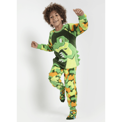 Pijama Manga Longa Soft Menino Dino Trio