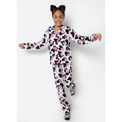 Pijama Manga Longa Viscose Menina Teen Vaca Patches