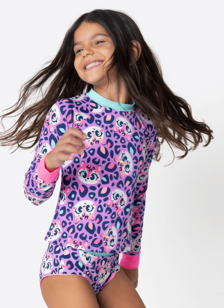 Camiseta Com Proteção Solar Menina Onça