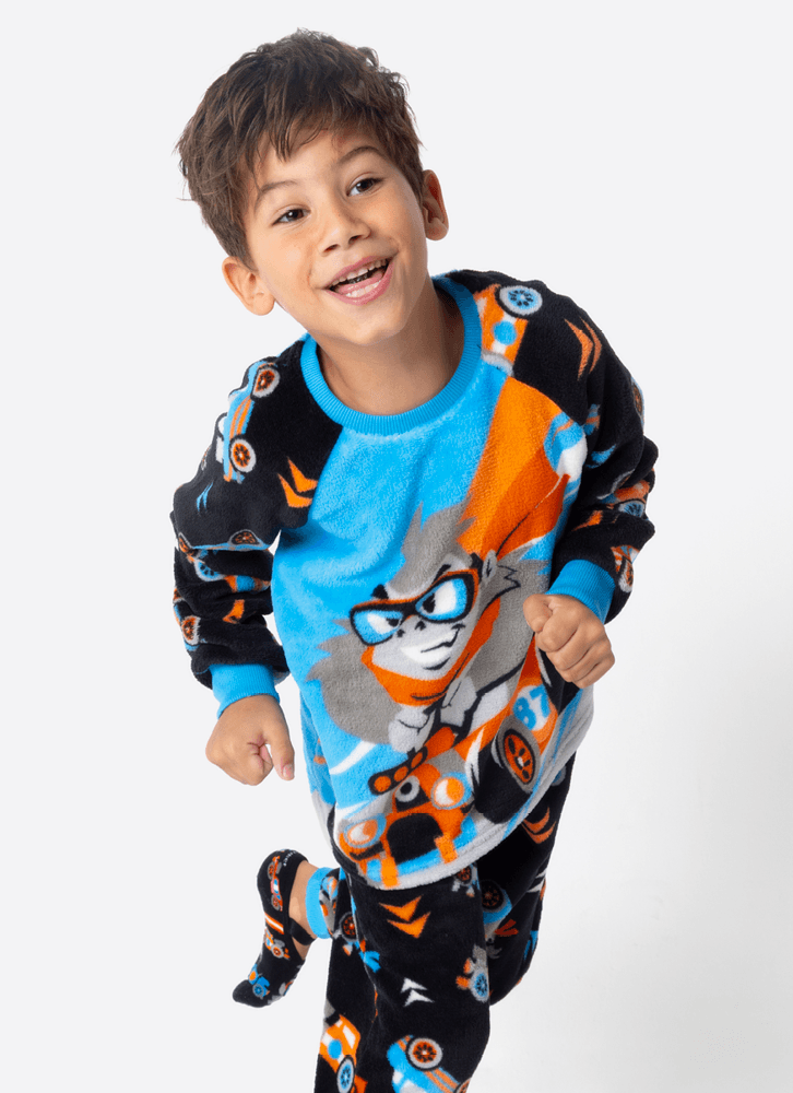 Pijama Manga Longa Soft Menino Gorila Racing