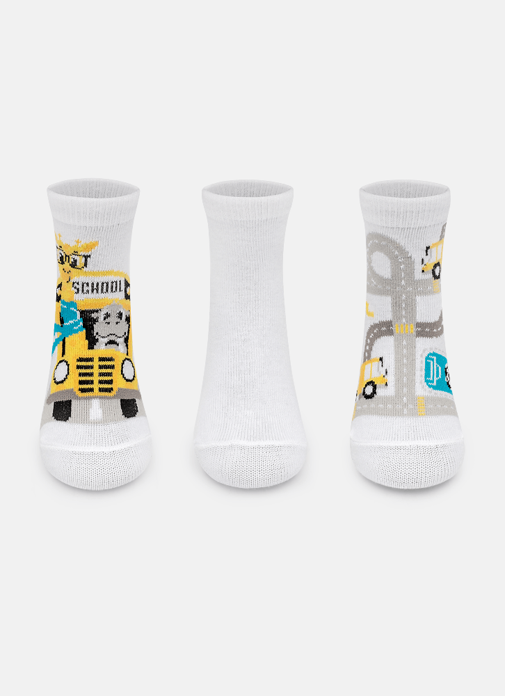 Kit com 3 meias Bebê Menino Escola