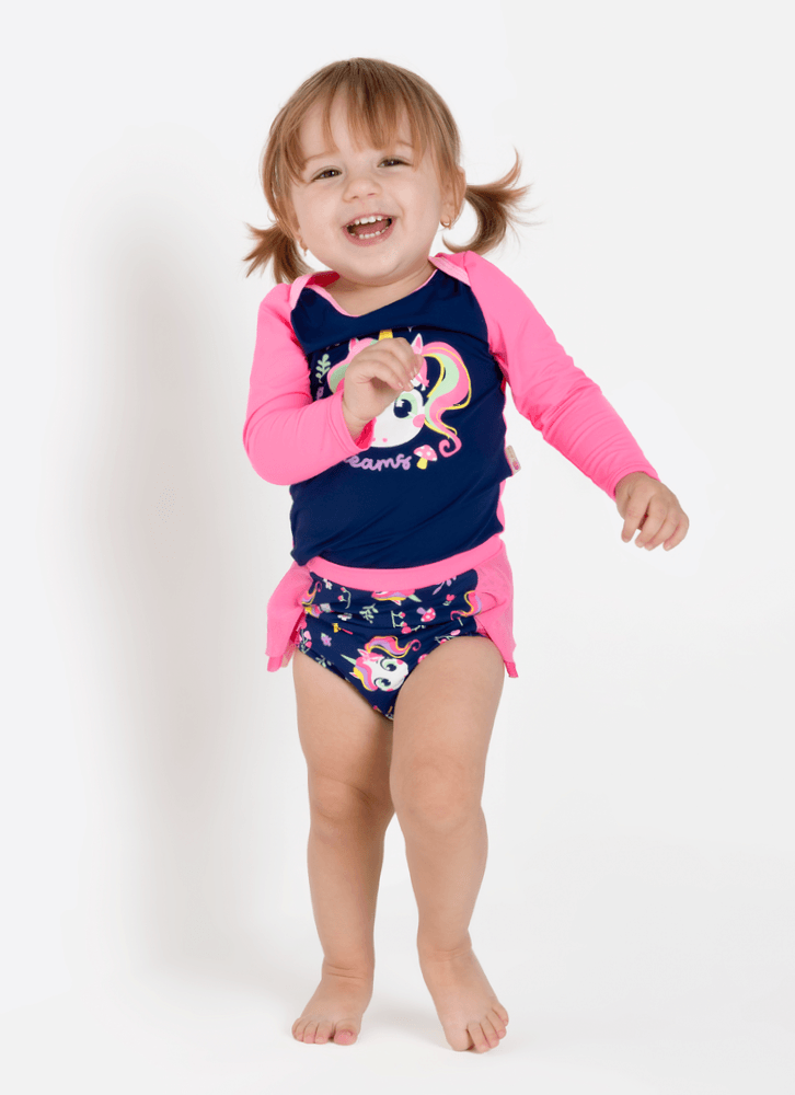 Conjunto Camiseta e Calcinha Bebê Menina Unicórnio Encantado