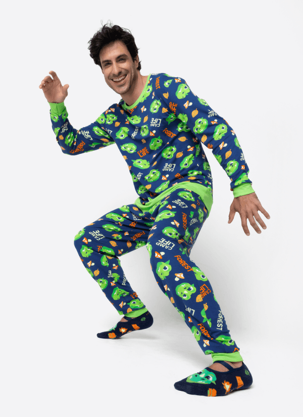 Pijama Manga Longa Ultra Visco Masculino Dragão Camping G
