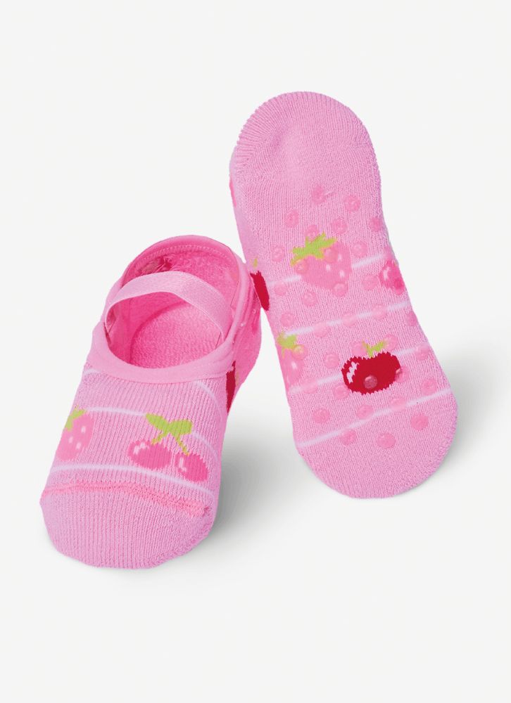Meia Sapatilha Antiderrapante Bebê Menina Frutas