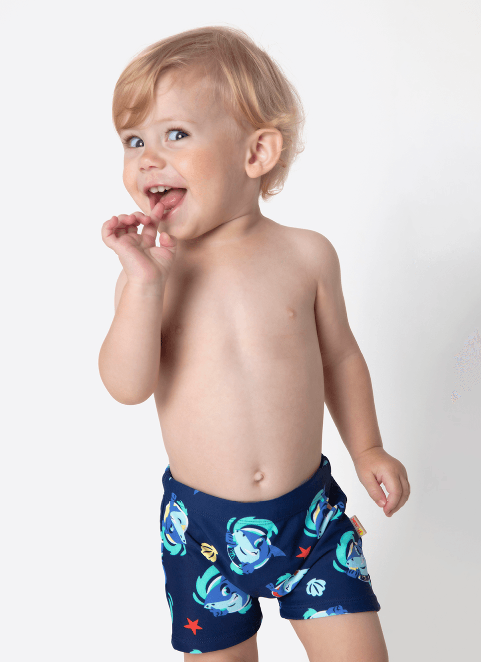 Sunga Boxer Bebê Menino Tubarão Aloha