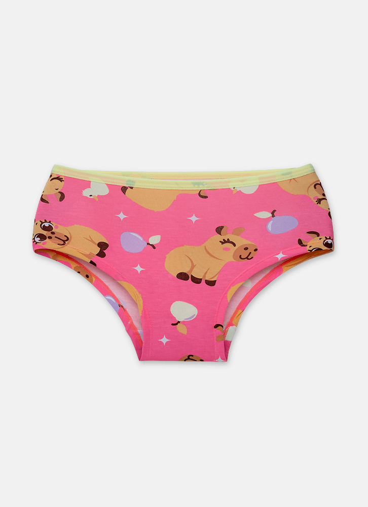 Calcinha Caleçon Viscolycra Feminina Capivara Vibes