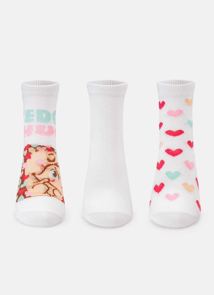 Kit com 3 Meias Menina Porco Espinho