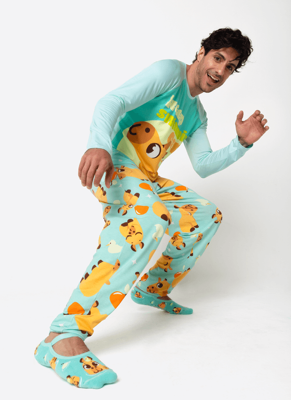 Pijama Manga Longa Viscolycra Masculino Capivara Vibes M