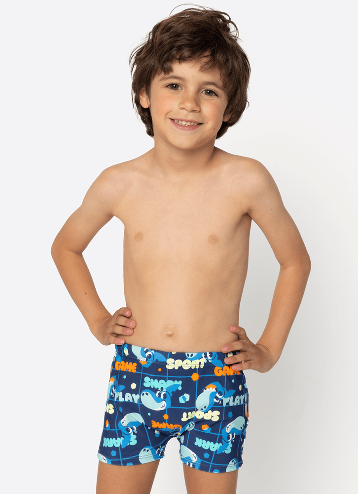 Sunga Boxer Menino Tubarão Futevôlei