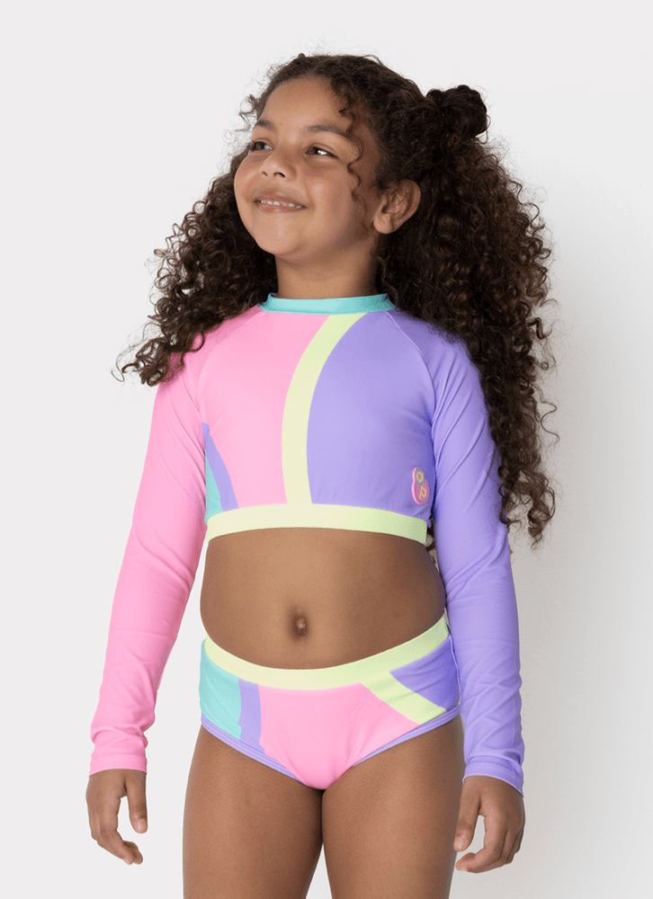 Conjunto Cropped e Calcinha Menina Colorful