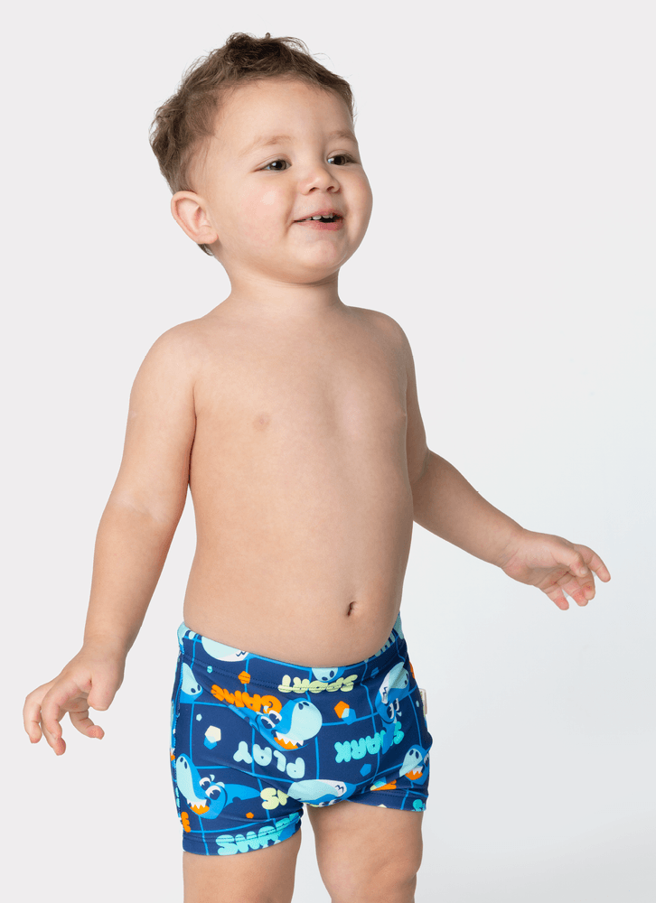 Sunga Boxer Bebê Menino Tubarão Futevôlei
