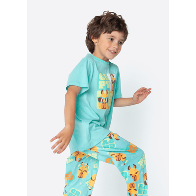 Pijama Manga Curta Algodão Menino Capy Bora