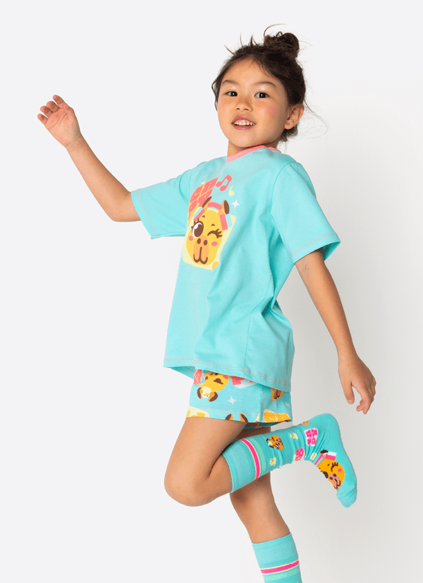 Pijama Manga Curta Algodão Menina Capy Bora 2