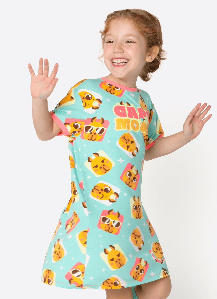 Camisola Manga Curta Viscolycra Menina Capy Bora