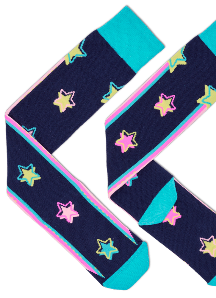 Meia Cano 3/4 Feminina Estrelas