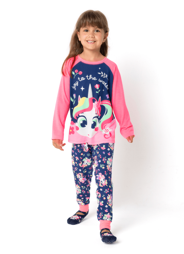 Pijama Manga Longa Menina Unicórnio Encantado 2