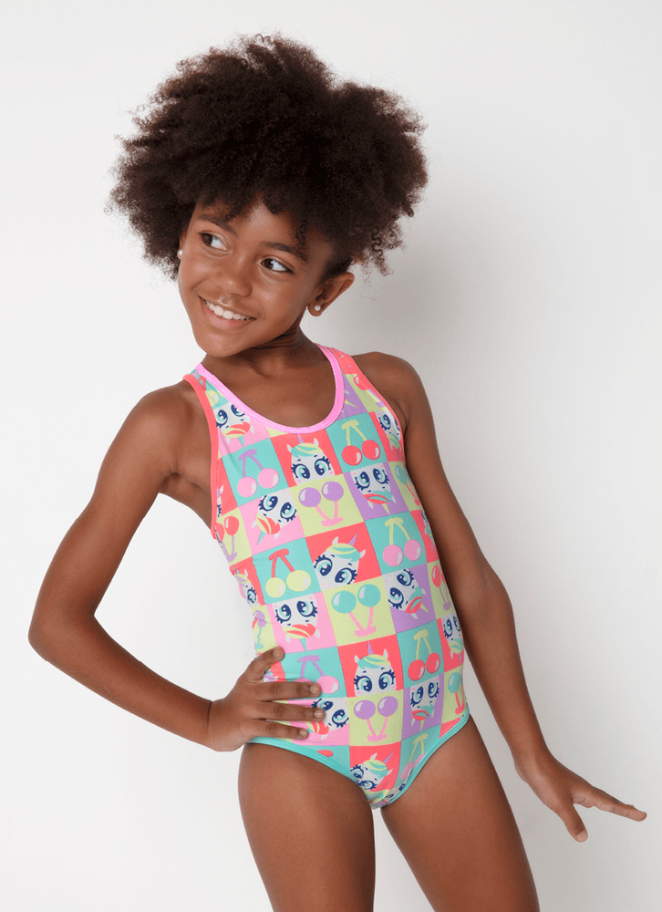 Maio com Proteção Solar Menina Unicórnio Cherry