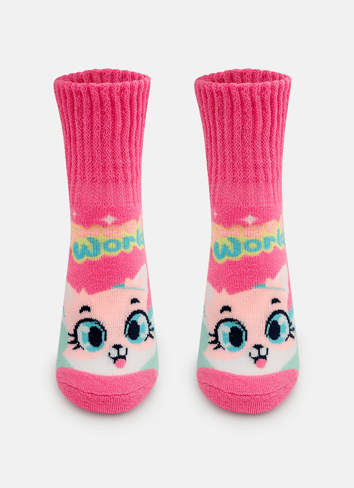 Meia Botinha Antiderrapante Menina Raposa Confeiteira