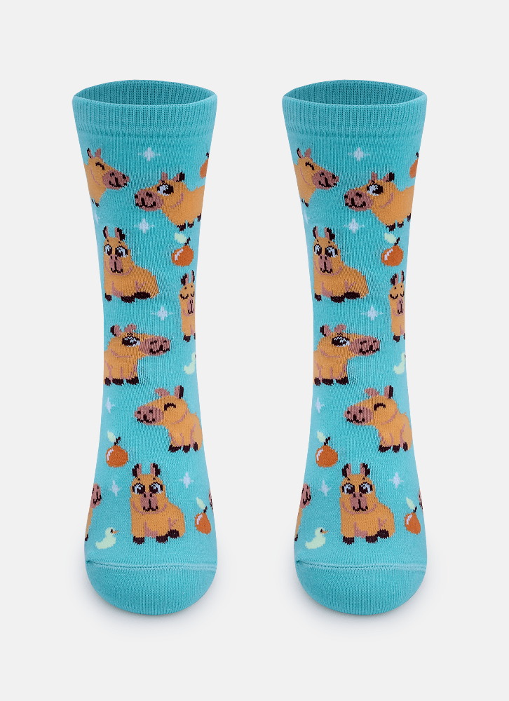 Meia Cano Longo Unissex Kids Capivara Vibes