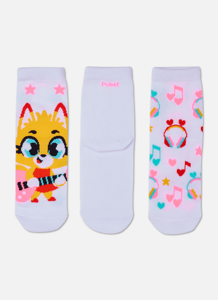 Kit com 3 meias Menina Raposa Roqueira