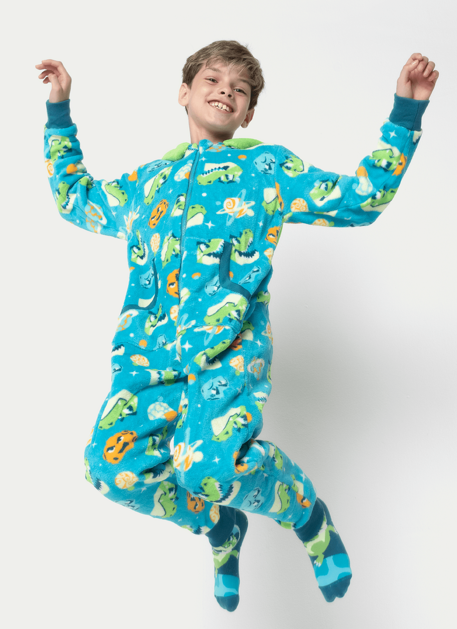 Macacão Manga Longa Soft Menino Teen Dino Astronauta