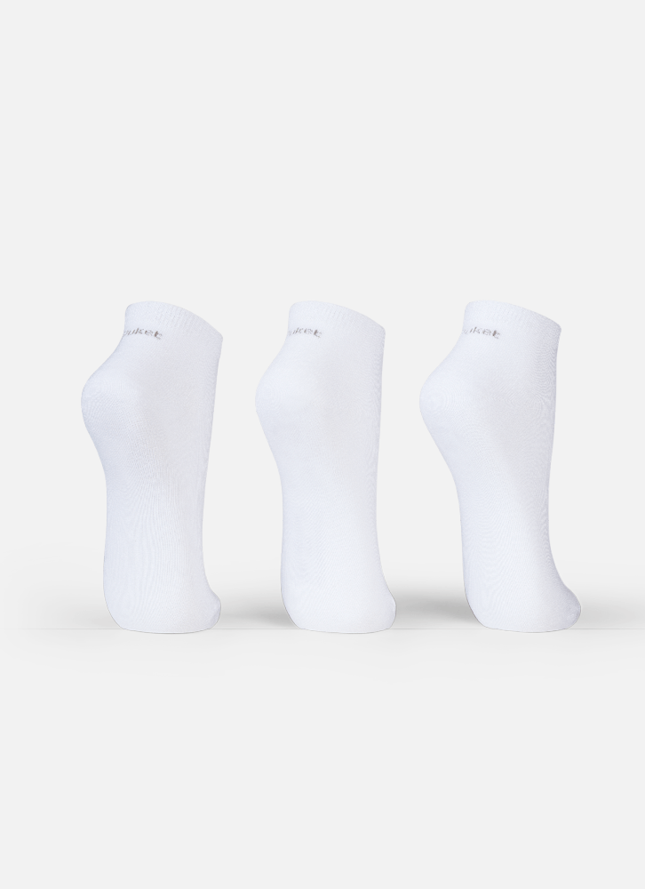 Kit com 3 Meias Cano Curto Unissex Kids Lisas