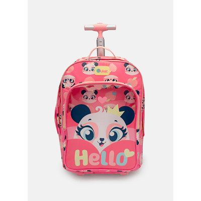 Mochila com Rodinha Grande Panda Romântico