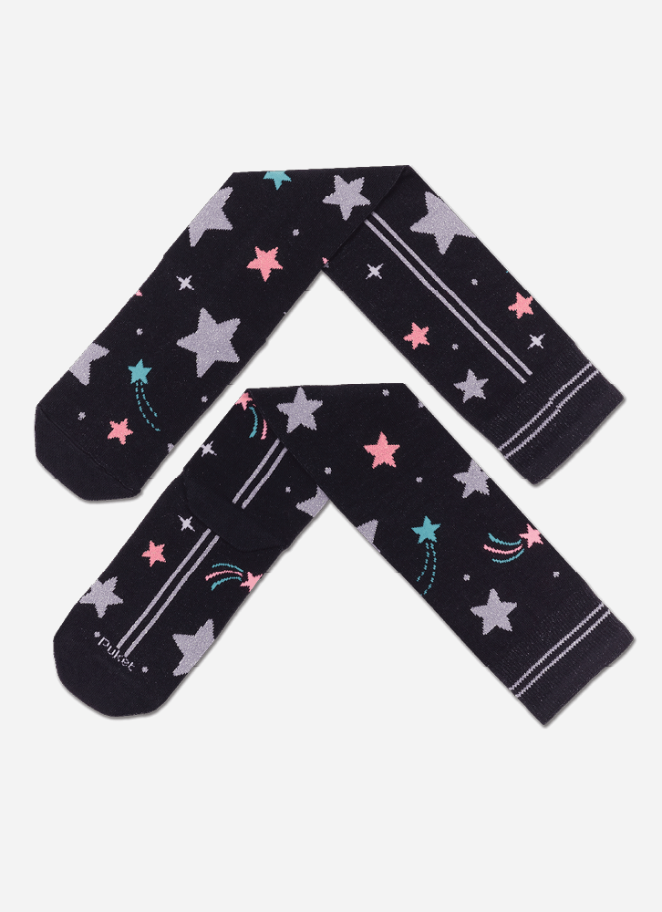 Meia Cano 3/4 Feminina Estrelas