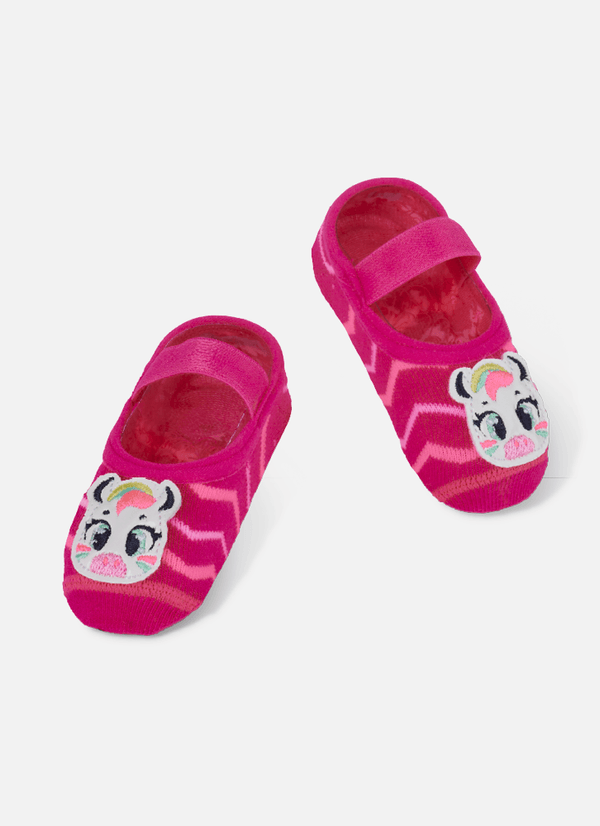 Meia Sapatilha Antiderrapante Bebê Menina Zebra 9 A 12 MESES