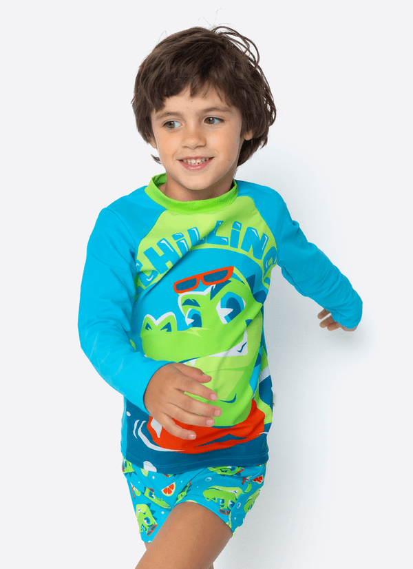Conjunto Camiseta e Sunga Bebê Menino Jacaré Relax 4
