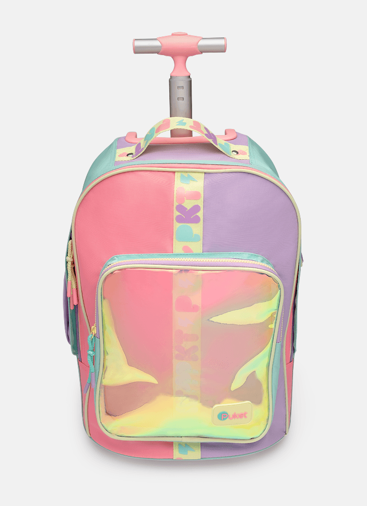 Mochila com Rodinha Color Block