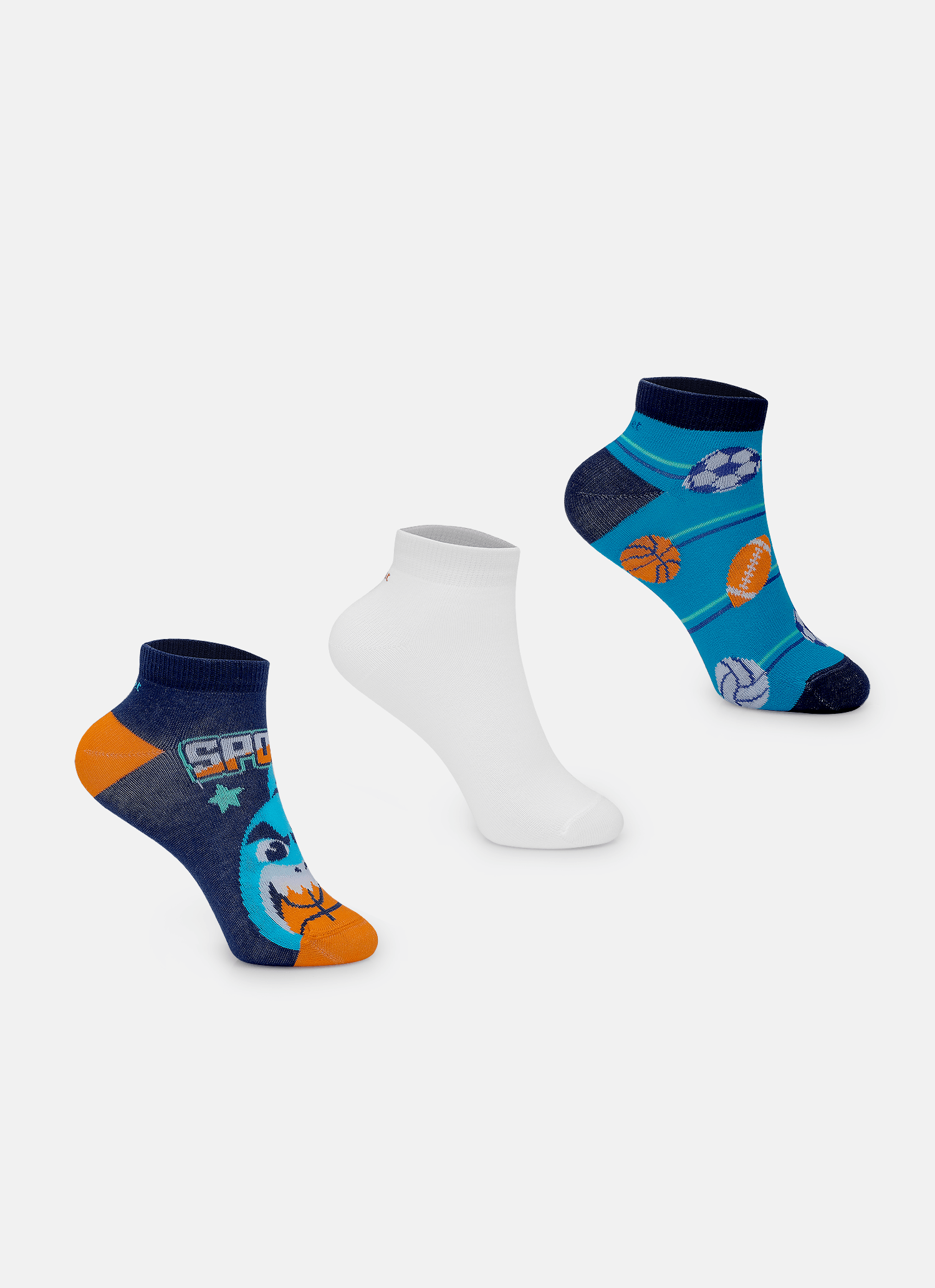 Kit com 3 Meias Cano Curto Menino Teen Tuba Futebol