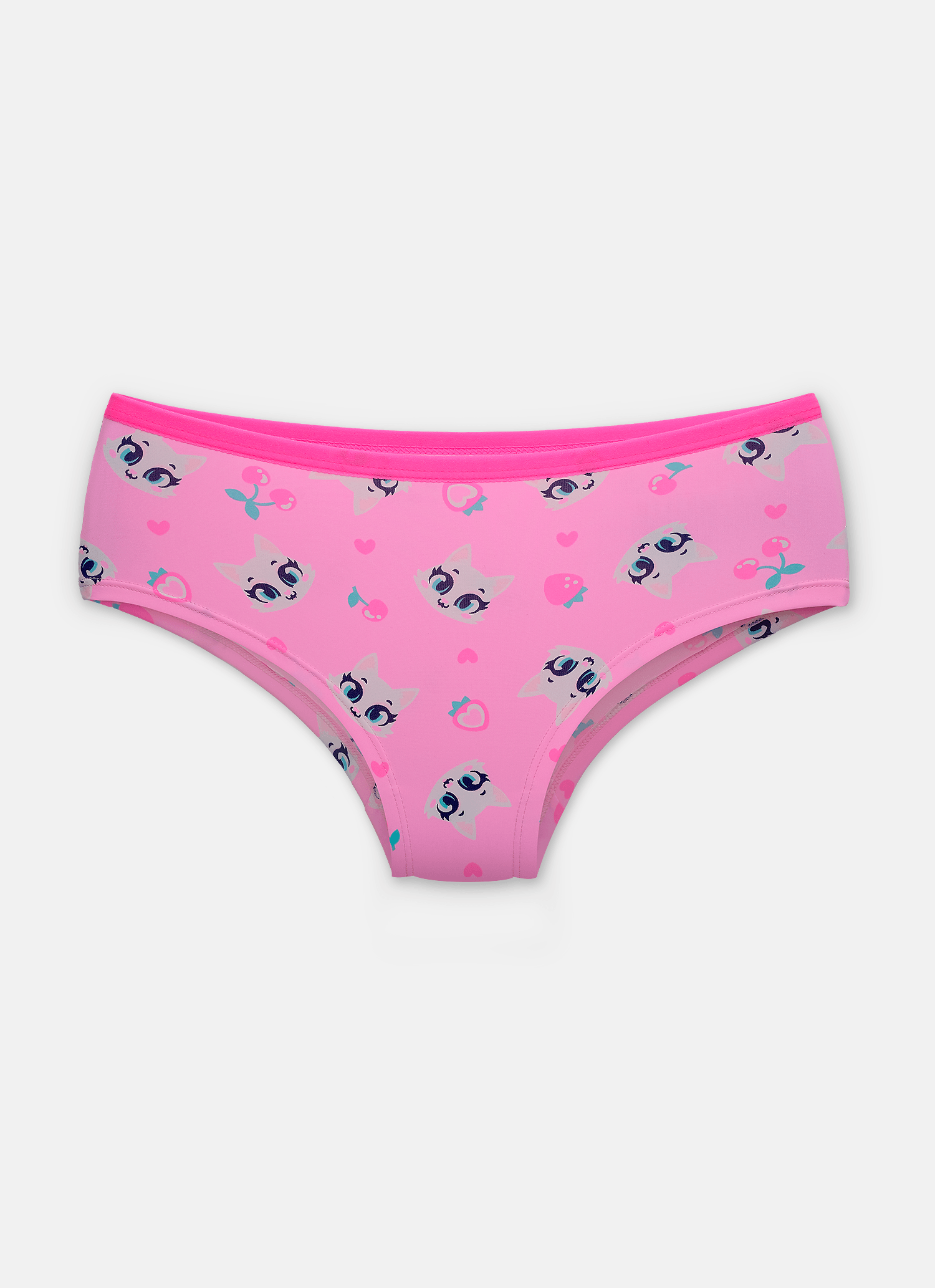 Calcinha Caleçon Microfibra Menina Teen Gata Cereja