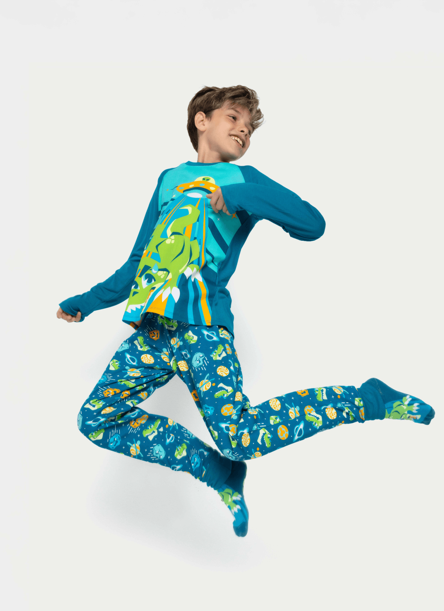 Pijama Manga Longa Viscolycra Menino Teen Dino Astronauta