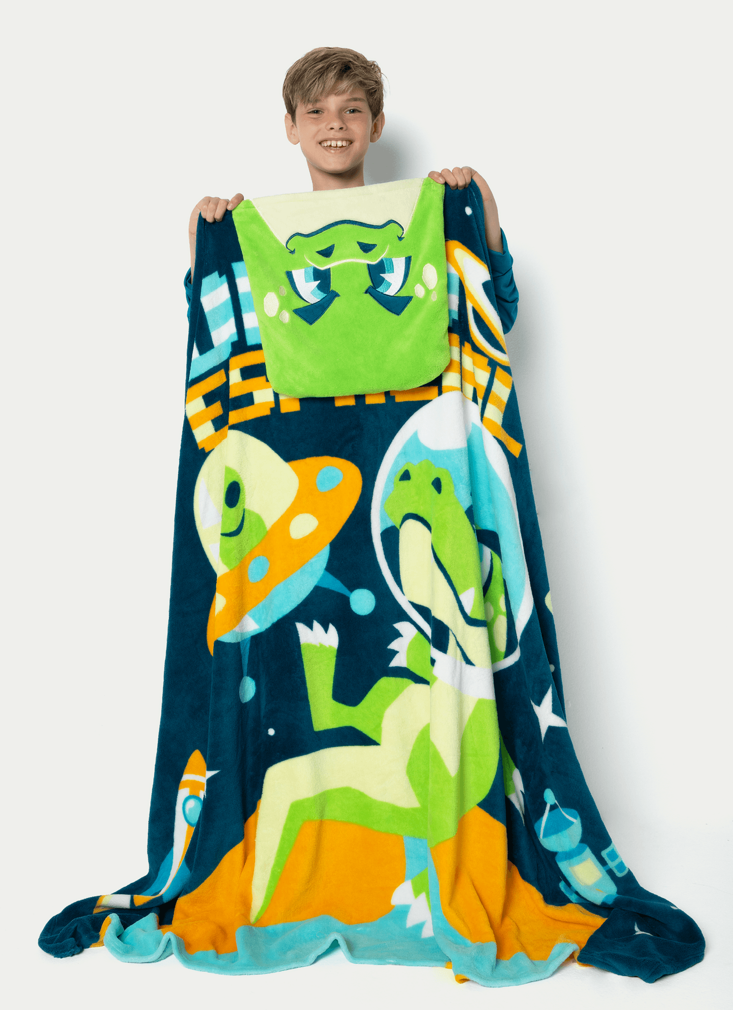 Manta com Capuz Soft Dino Astronauta