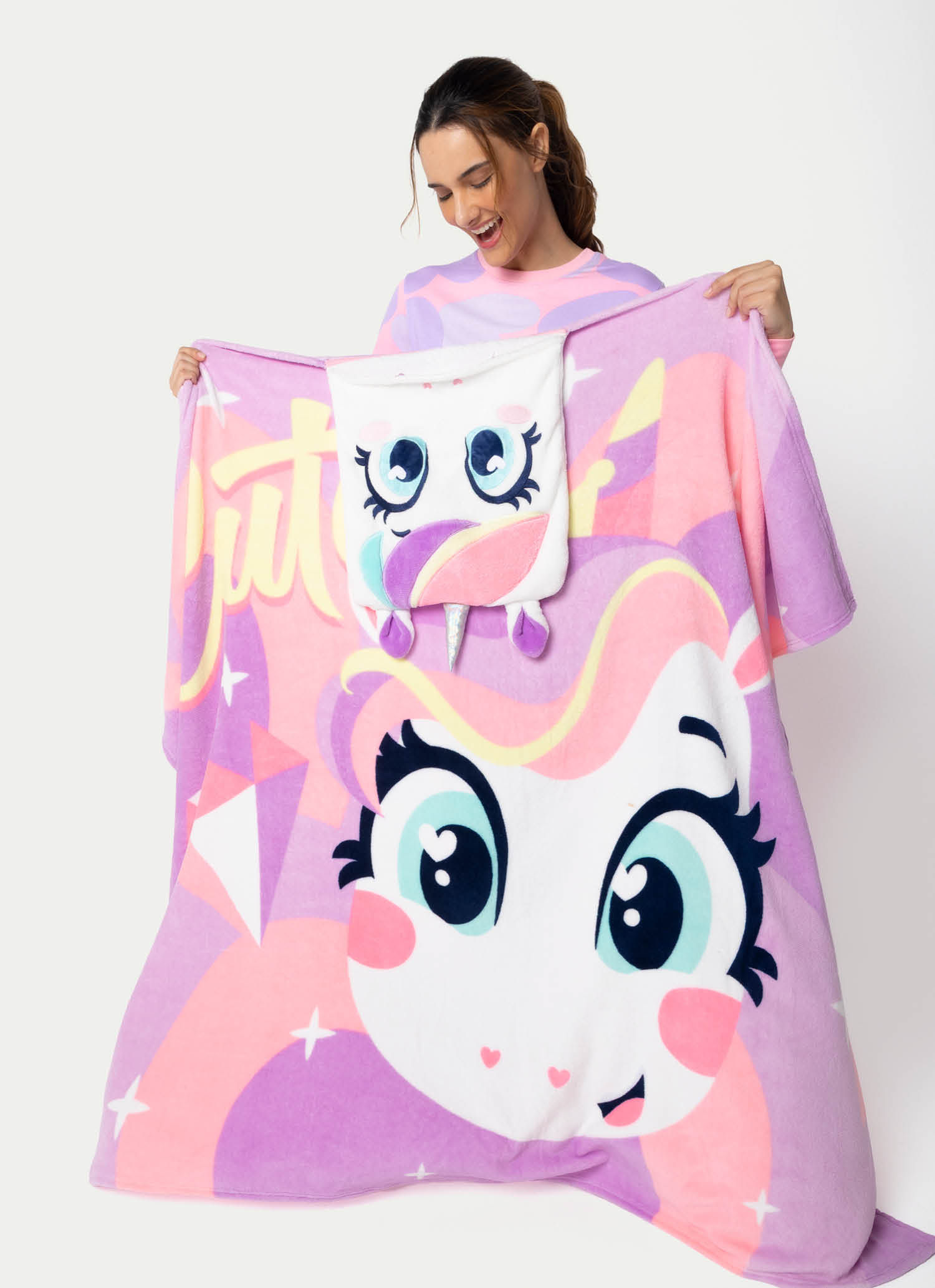 Manta com Capuz Soft Unicórnio Diamante