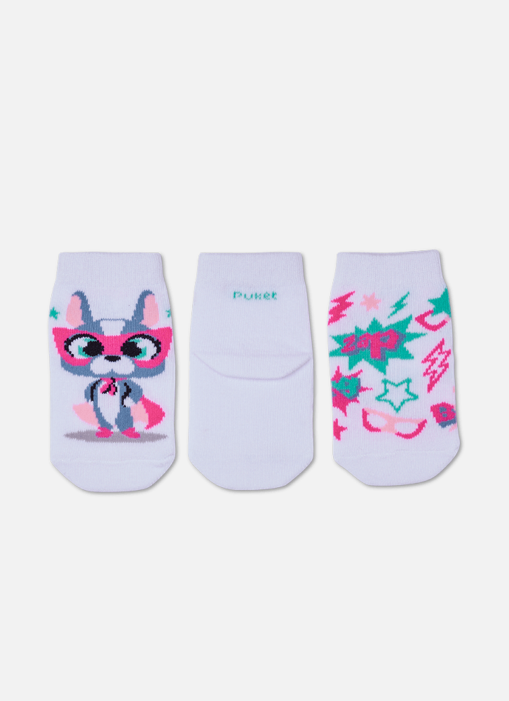 Kit com 3 meias Bebê Menina Cachorro