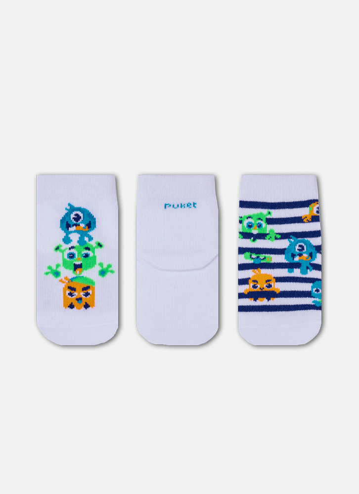 Kit com 3 meias Bebê Menino Club Monstros