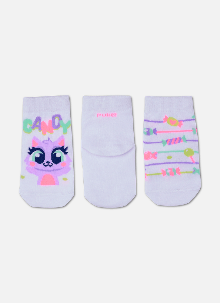 Kit com 3 meias Feminina Gata