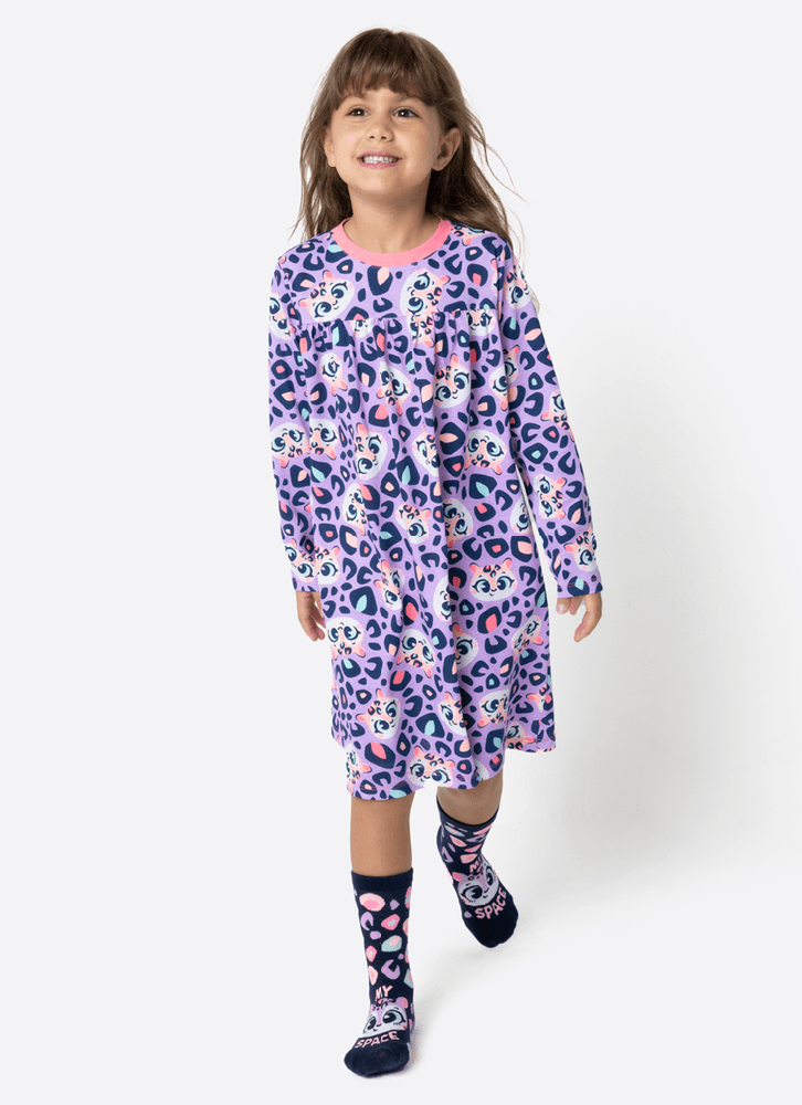 Camisola Manga Longa Algodão Menina Onça