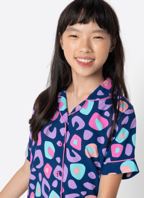 Pijama Manga Curta Viscose Menina Teen Onça 12