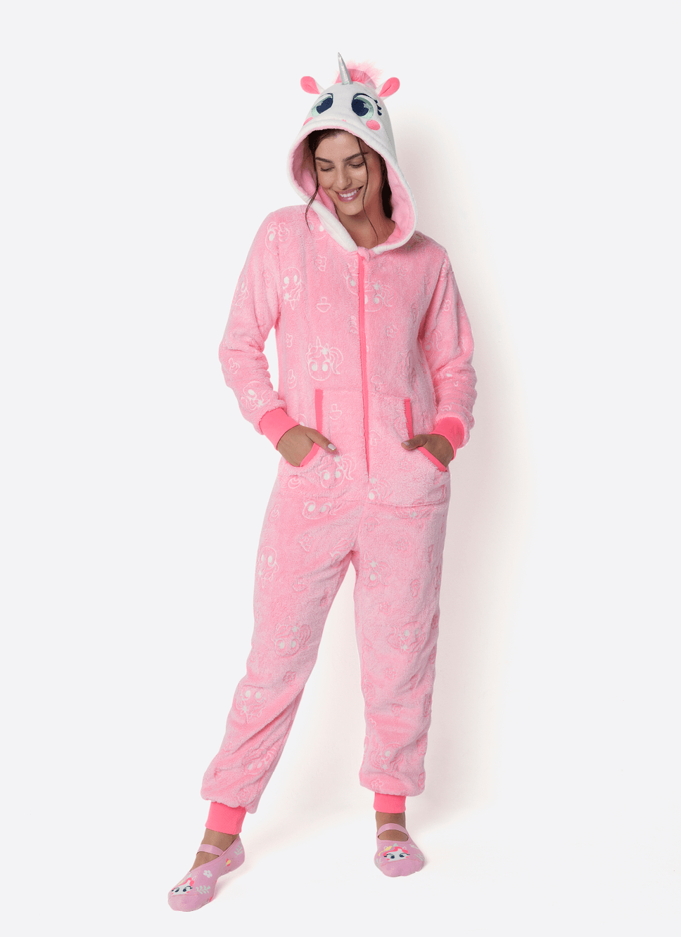 Macacão Manga Longa Soft Feminino Unicórnio Encantado