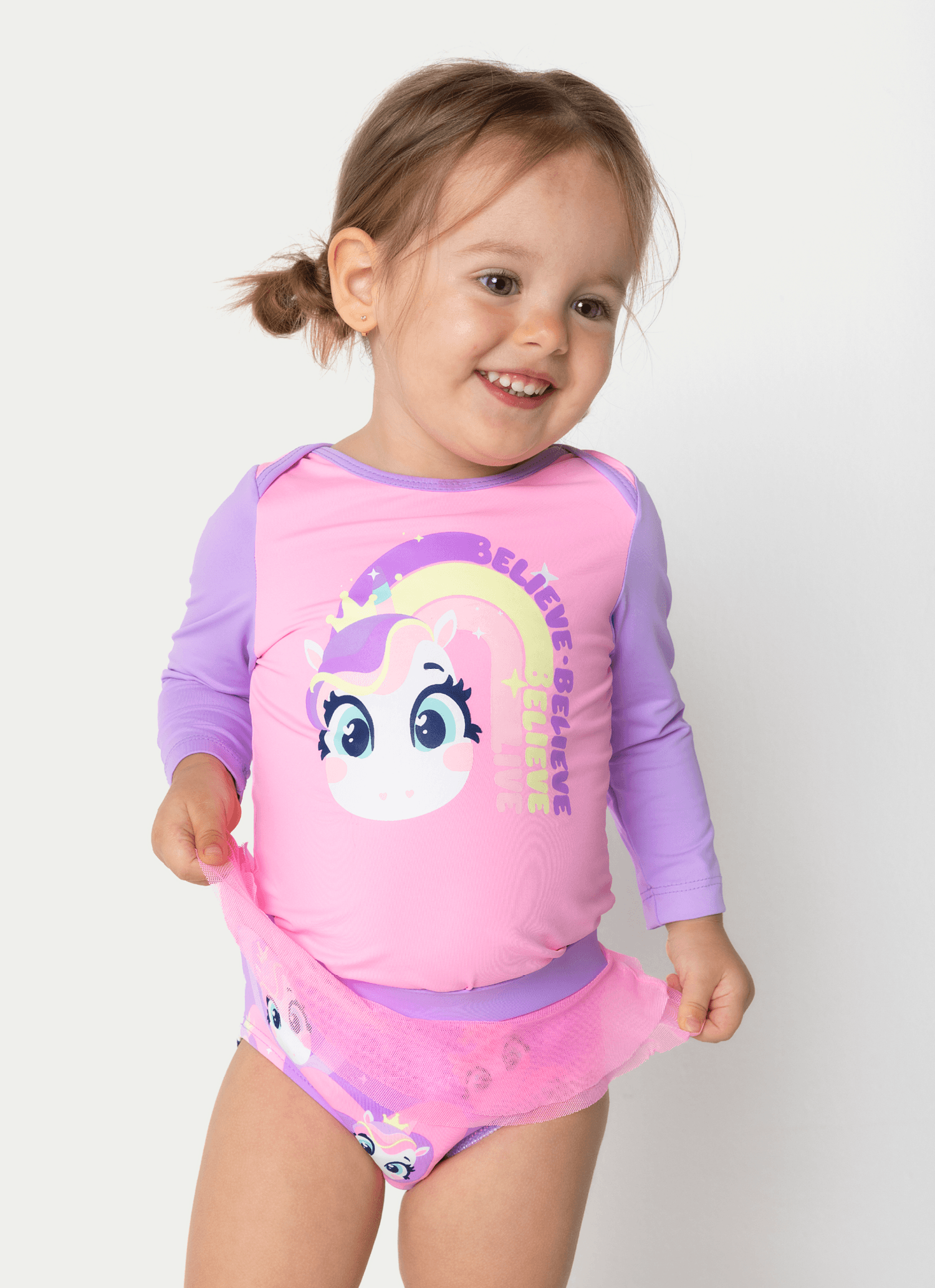 Conjunto Camiseta e Calcinha Bebê Menina Unicórnio Diamante