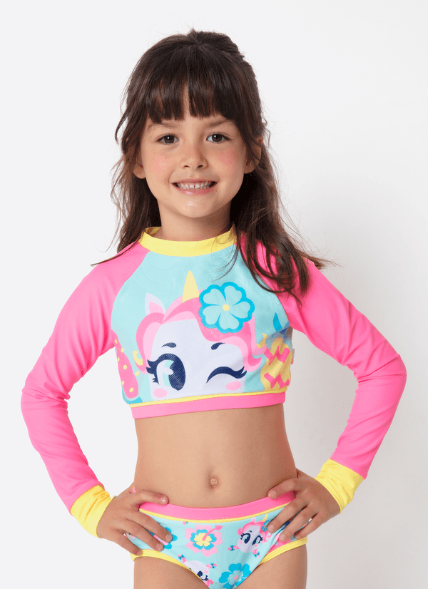 Conjunto Cropped e Calcinha Menina Unicórnio Aloha 6